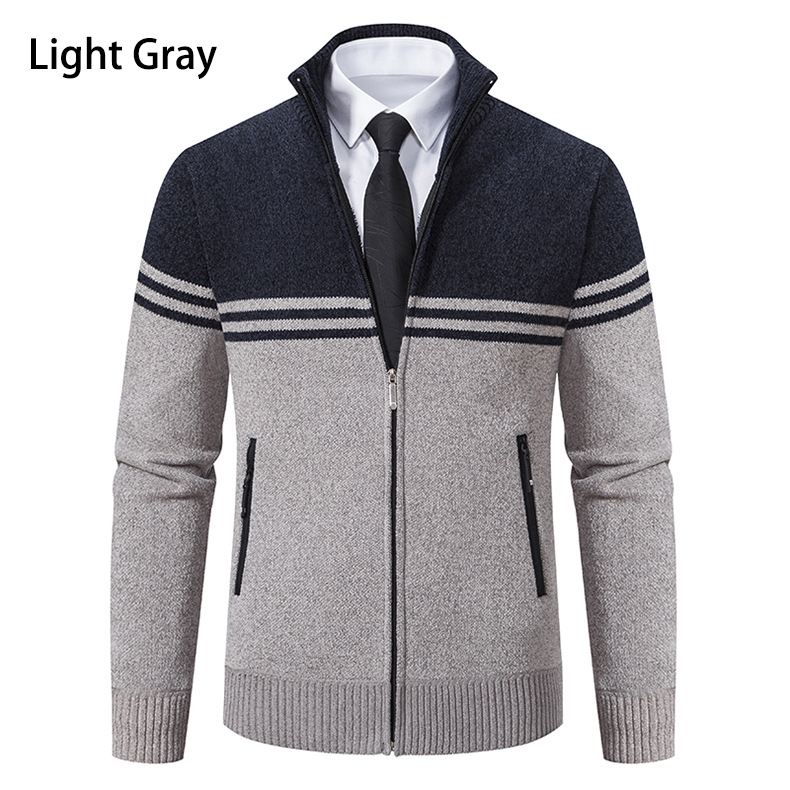 2023 Stand-up Kragen Jackett verdickt Laangärm Moud Pullover Casual Business Cardigan Männermantel Pullover_voghion.com
