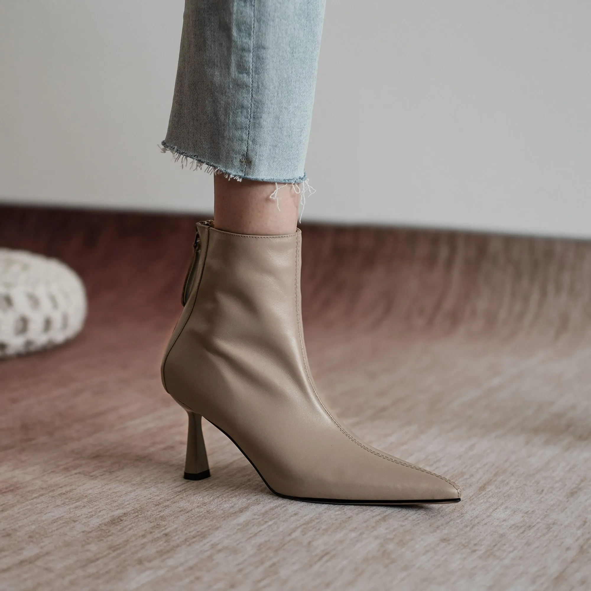 Krazing Pot Big Size 42 Cow Leather Pointed Toe High Heels Chic Design Concise Winter Spring Shoe Dress Warm Wedding_voghion.com