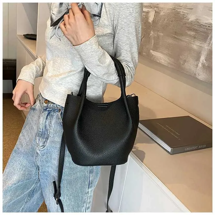 Einfache, solide Eimer-Handtaschen für Frauen, große Kapazität, lässige Pendler-Verbundtaschen, vielseitige Umhängetaschen für Frauen_voghion.com