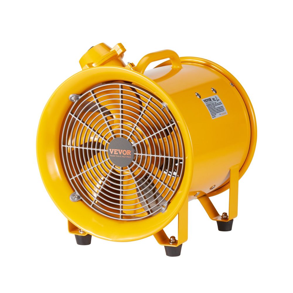 VEVOR Portable Ventilator, 12' Heavy Duty Cylinder Fan, 550W Strong Shop Exhaust Fan 2500CFM, 9.8ft Power Cord (No Charging Head), Industrial Utilit_voghion.com