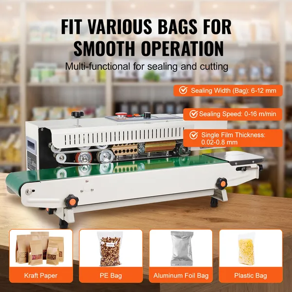 Continuous Band Sealing Machine For Plastic Bags With Temperature_voghion.com