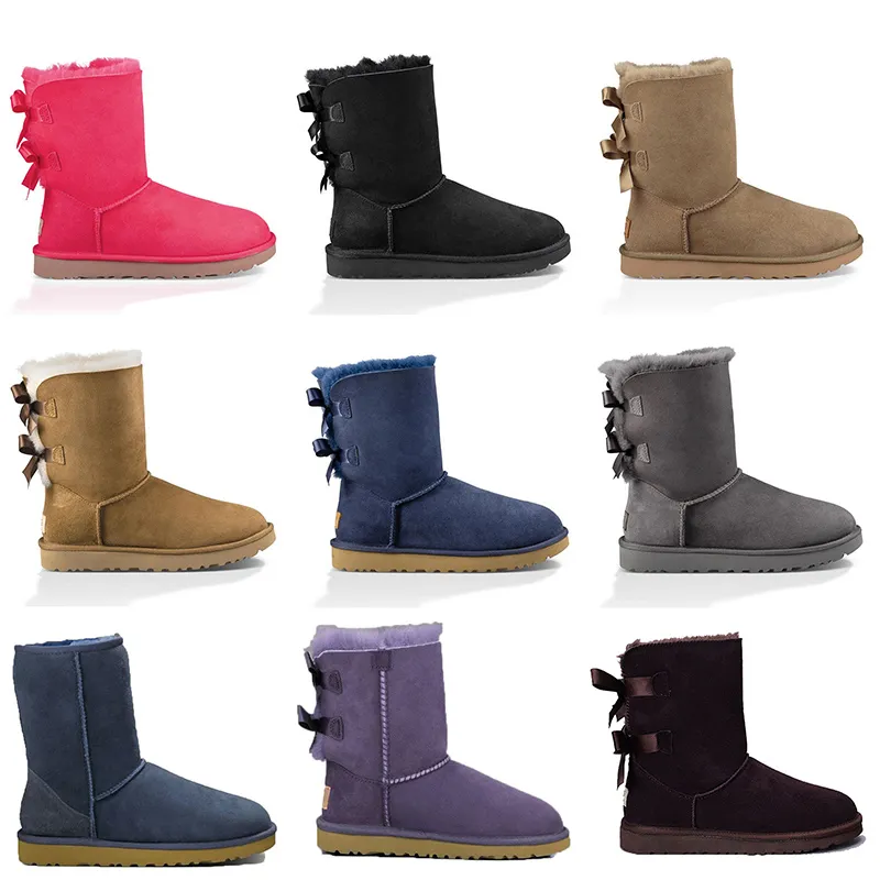 Snow Designer boots Women Winter Fashion Australia Classic Slip-On Short Ankle Knee Bow girl MINI Bailey Boot Womens_voghion.com