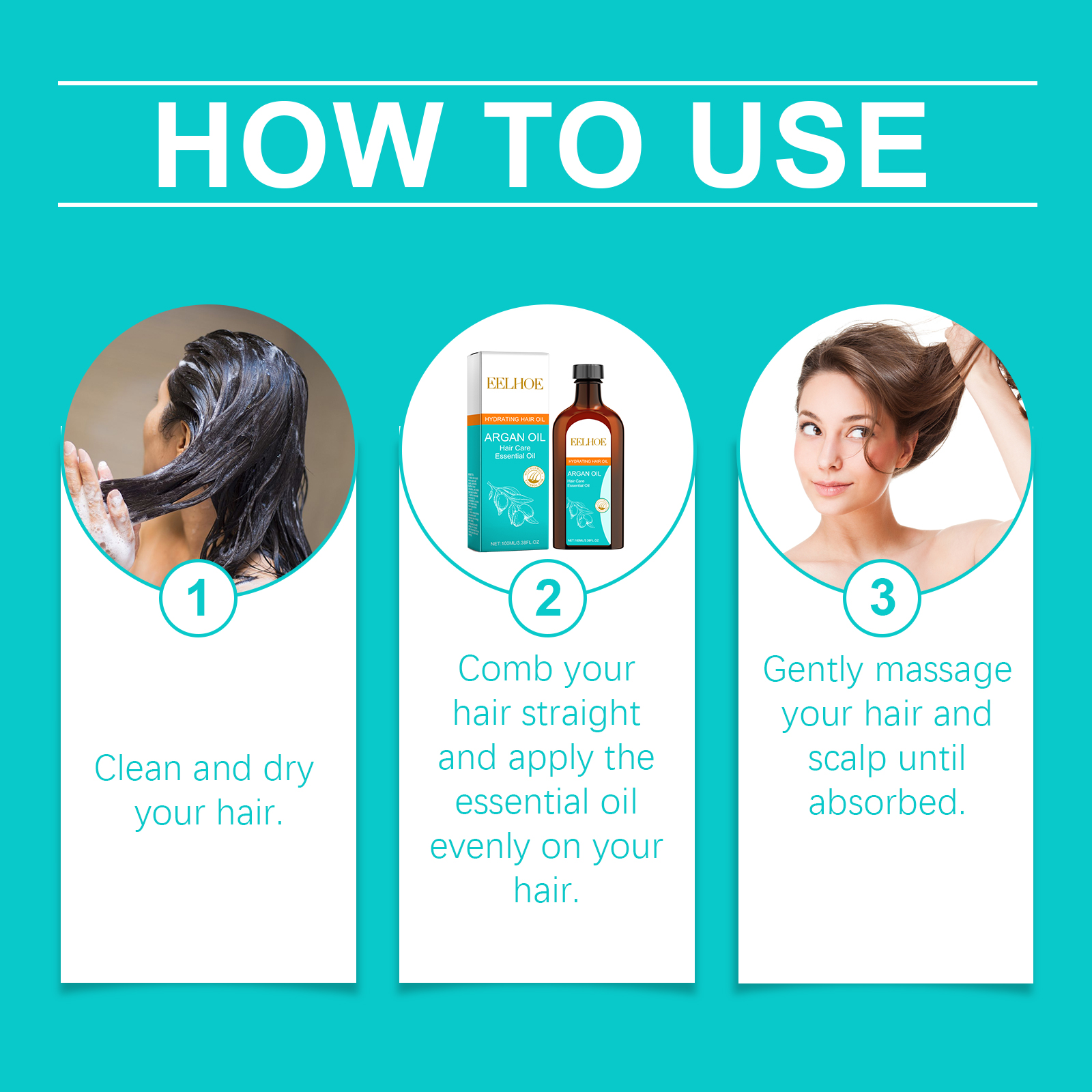 EELHOE Argan Oil Moisturizing Hair Care Set, Nourishing And Treating Dry Hair Smooth And Glossy Essence_voghion.com