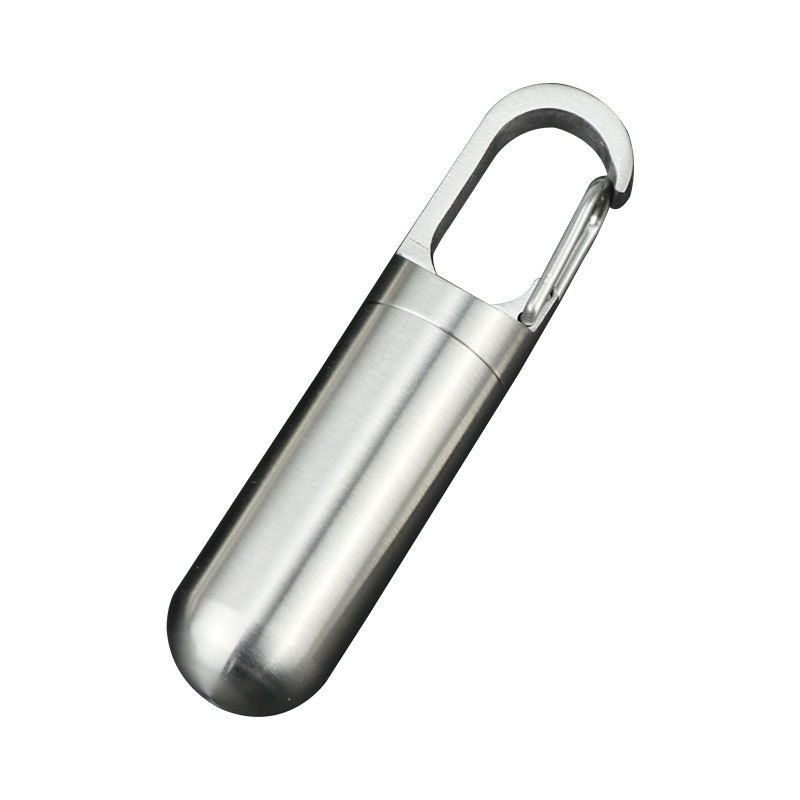 Tragbare Mini-Pillendose aus Edelstahl, versiegelte Kapsel, wasserdicht, für Camping, Erste-Hilfe-Anhänger, Reisen, Outdoor, tragbare Pillendose_voghion.com