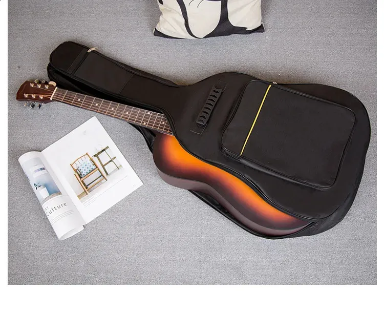 Mochila acústica de 4041 polegadas com alça dupla, à prova d'água, acolchoada em algodão, preta, 40/41, bolsa para instrumento musical 240822_voghion.com