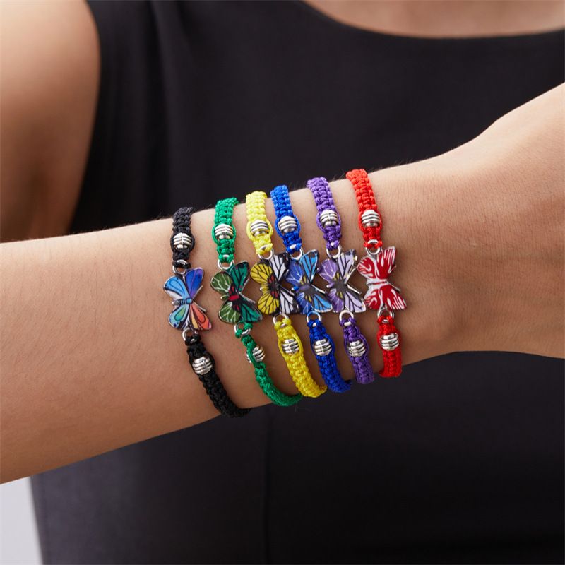 Antieke handgeweven vlinderarmband voor dames in retrostijl, eenvoudig en veelzijdig, verstelbare handgeknoopte sieraden_voghion.com