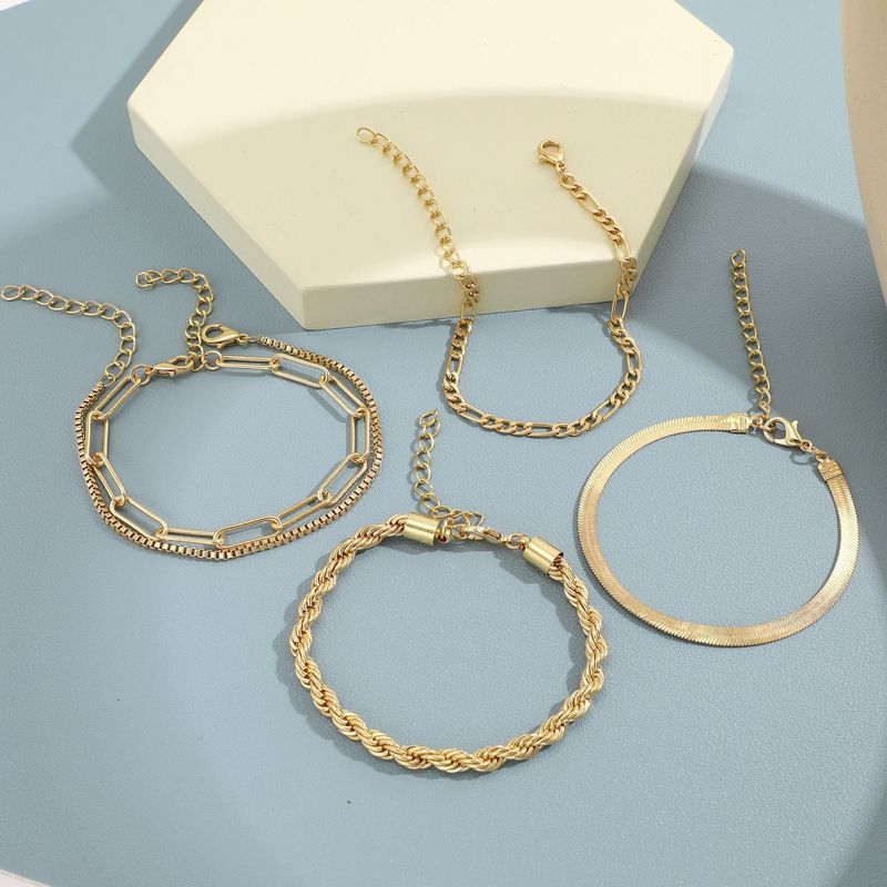 Boheemse minimalistische hand sieraden metalen dames set 6 multi layer ketting eenvoudige armband_voghion.com