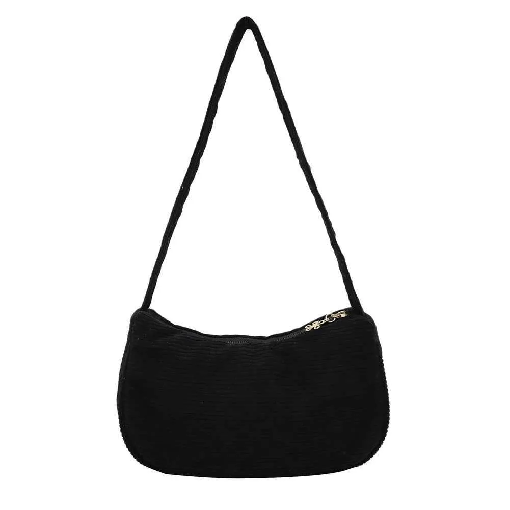 Petit sac à main à bandoulière pour femme, couleur unie, avec poignée supérieure, style rétro, en velours côtelé, collection automne-hiver, C241105_voghion.com