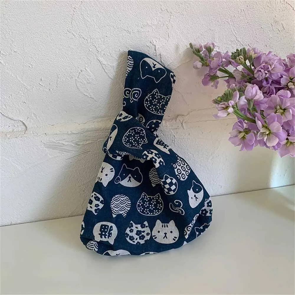 Borsa da donna in tela con stampa Mticolor in stile giapponese, borsa da shopping casual e fresca, portafoglio carino per ragazza, Y241106_voghion.com