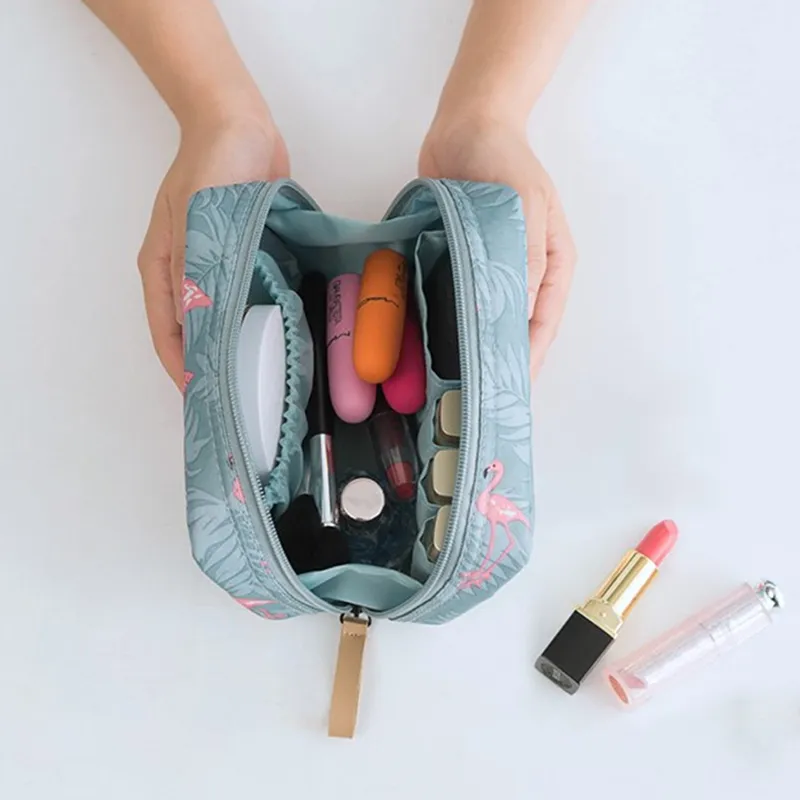 Mini Flamingo Solid Color Travel Toiletry Storage Cactus Beauty Makeup Cosmetic Bag Organizer Special Offer_voghion.com