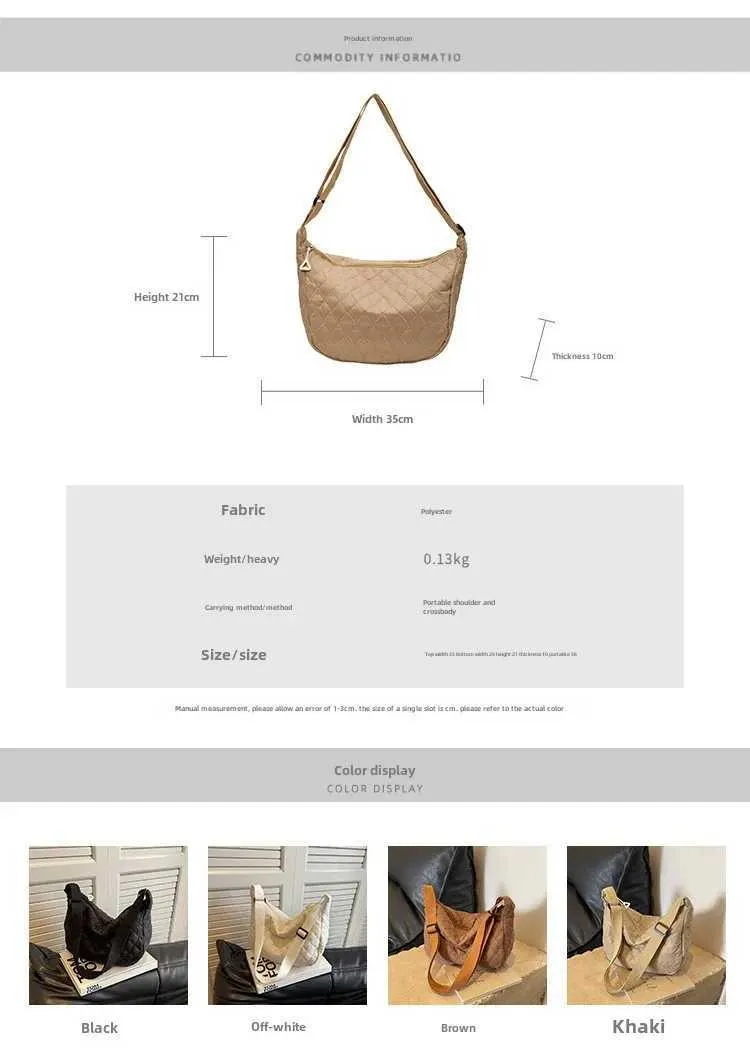 Sac à bandoulière rétro en nylon pour femmes, sac à main décontracté et étanche pour sans-abri, literie pour femmes, grande capacité, Y241123_voghion.com