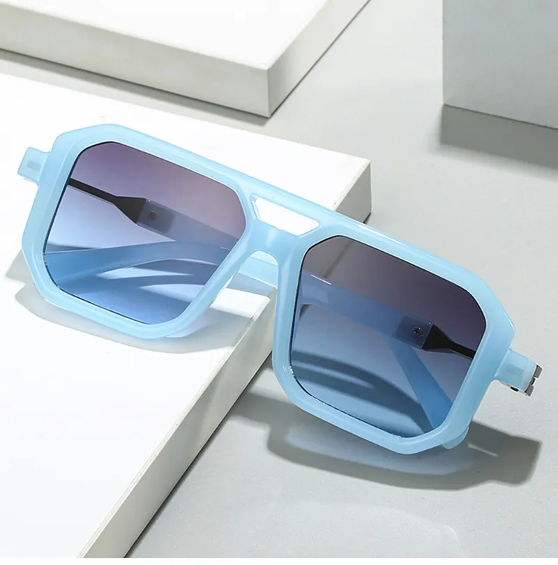 Sunglasses Square Gradient Uv400 Women And Men Retro Polygon Shades_voghion.com