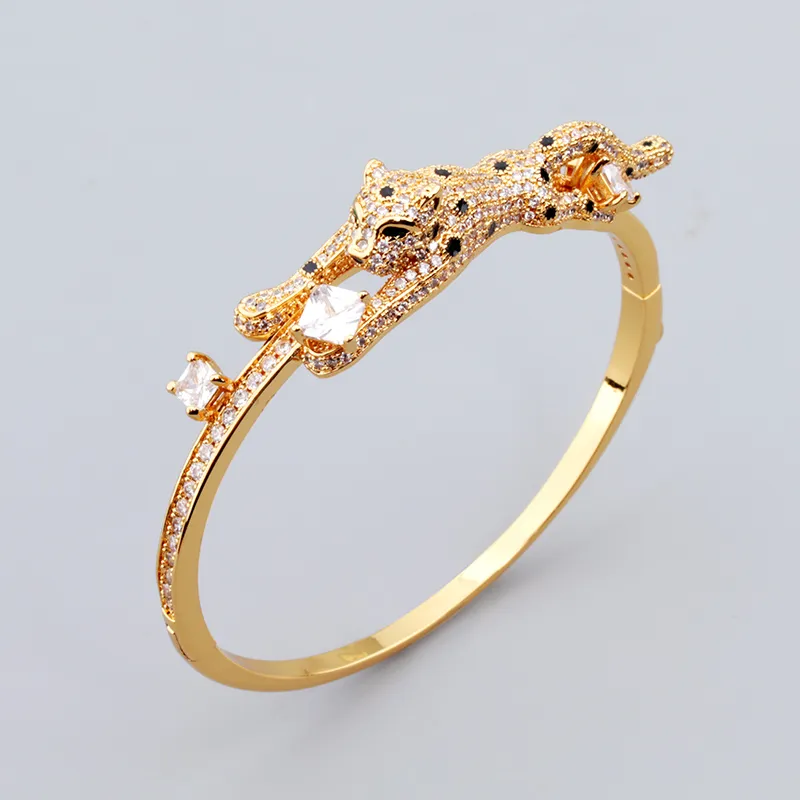 Men's Leopard Cuff Bangle With Cubic Zirconia Fine Jewelry Set_voghion.com