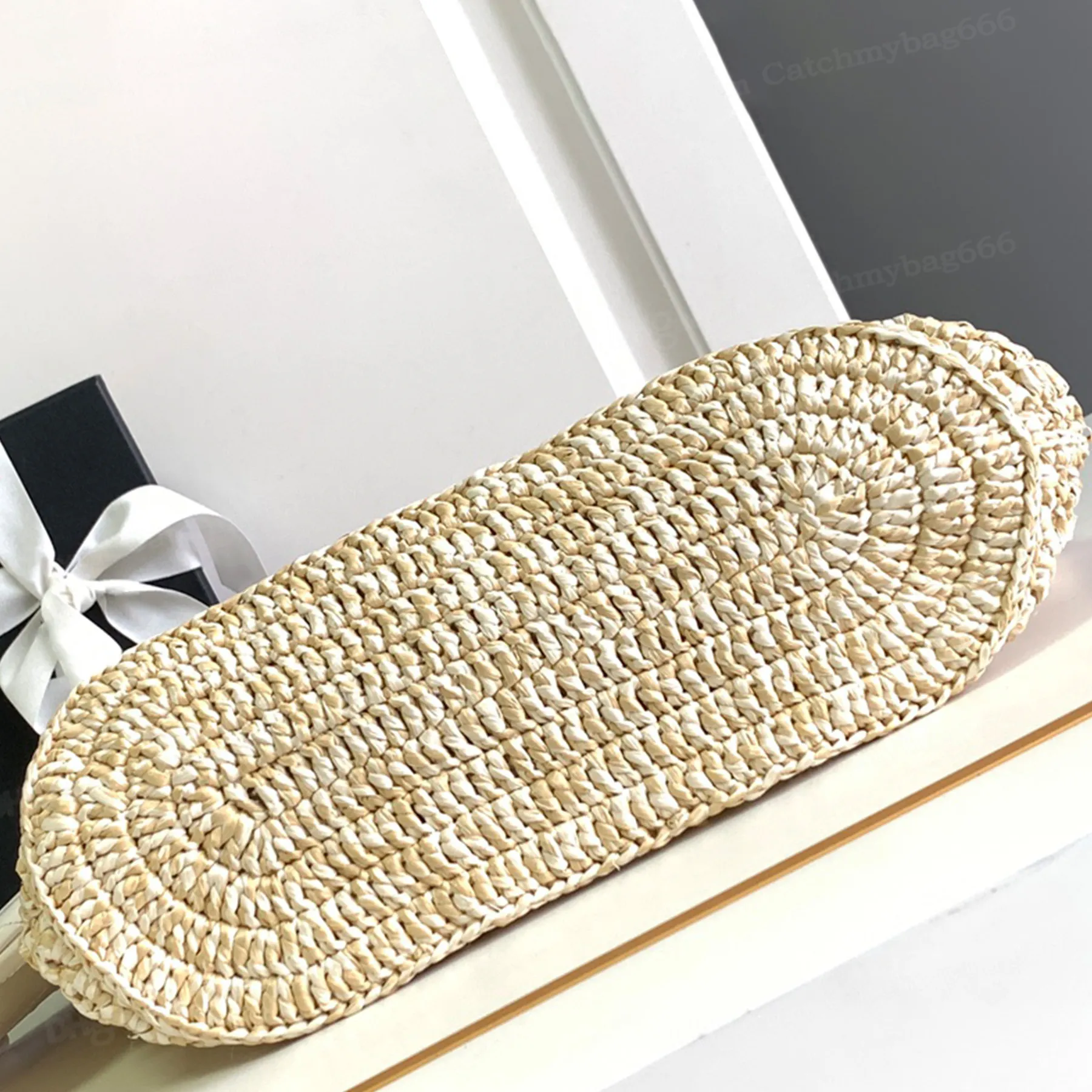 Top Qualität 10A Stroh Schulter Designer Echtes Leder Goldene Hardware Umhängetasche Abnehmbare Tasche Handtasche Frauen_voghion.com