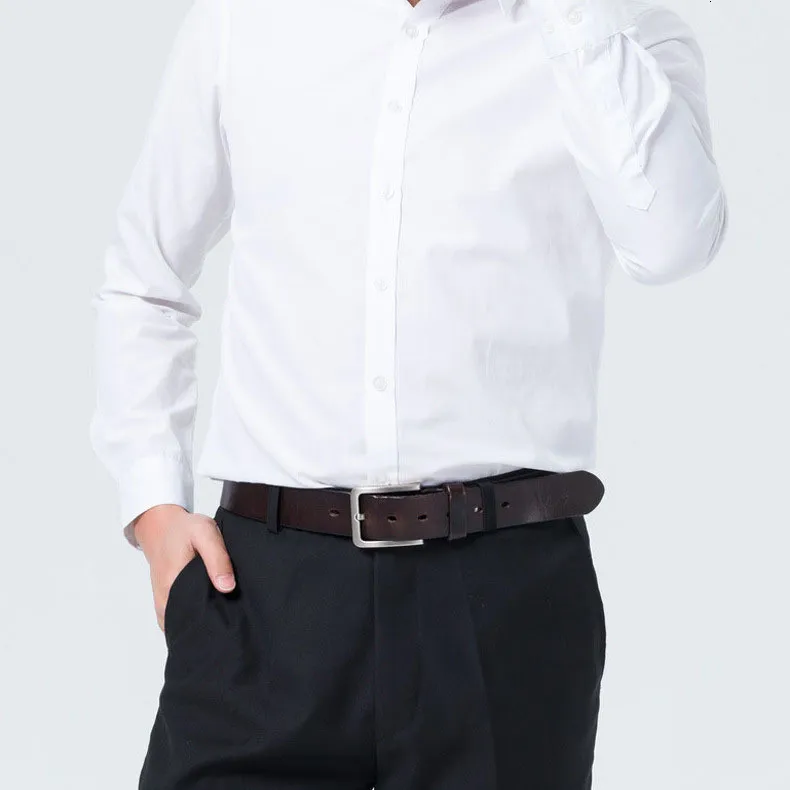 Gürtel für Herren, echtes Lederband, Dornschließe aus Legierung, lässiger Herrengürtel für Jeans, Kummerbund, Ceinture Homme 23063005542_voghion.com