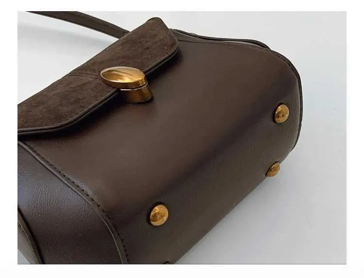 Strukturierte Pu Umhängetasche Patch Wildleder Klappe Eimer Taschen Weibliche Vielseitige Retro Messenger Pack Dame Große Kapazität_voghion.com
