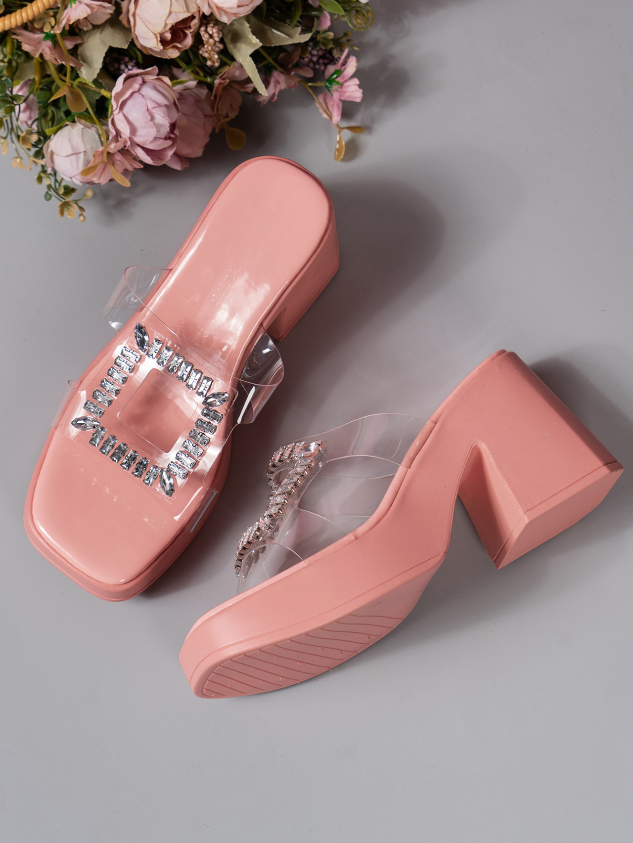Lipper en strass à talons hauts de grande taille pour femmes portant une plateforme imperméable, ole épais, une ligne_voghion.com