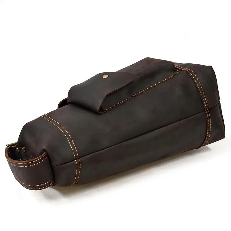 Featured Mens Genuine Backpack Crazy Horse Leather Daypack Travel Male Laptop Unique Bagpack Man Chest Bag 240902_voghion.com