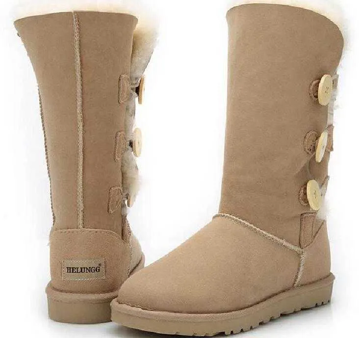 lies Hot sell classical style tall 3 Button 1873 women snow boots keep warm boot U tag dustbag card Beautiful birthday_voghion.com