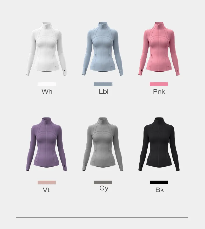 Jóga Dámská sportovní bunda Define Workout Sport Fiess Jacket Sportovní rychleschnoucí aktivní oblečení Top Pevná mikina na zip Sportwear Hot_voghion.com