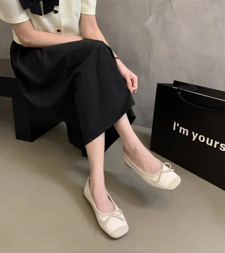 Scarpe da barca con fiocco primaverile da donna, punta quadrata, slip on, comode, da principessa, atos Mujer 1782N 240705_voghion.com