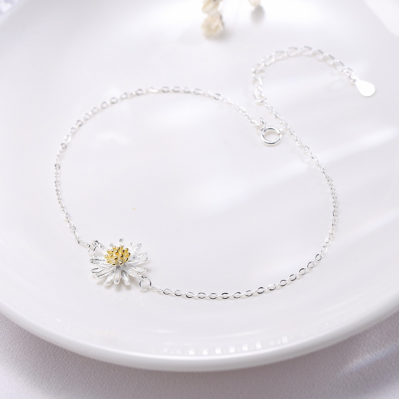 Wanying Jewelry Little Daisy Feet Catena S Argento Sterling Calzature alla moda coreana Semplice e fresco Regalo personalizzato_voghion.com