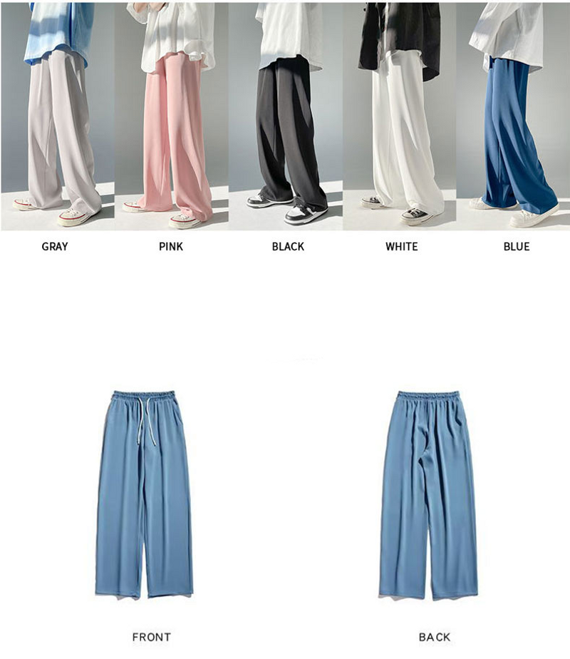 2024 neue Eis Seide Männer Jogger Sweatpan Y2k Streetwear Sportwear Jogging Gym Hose Männlichen Baggy Breites Bein_voghion.com