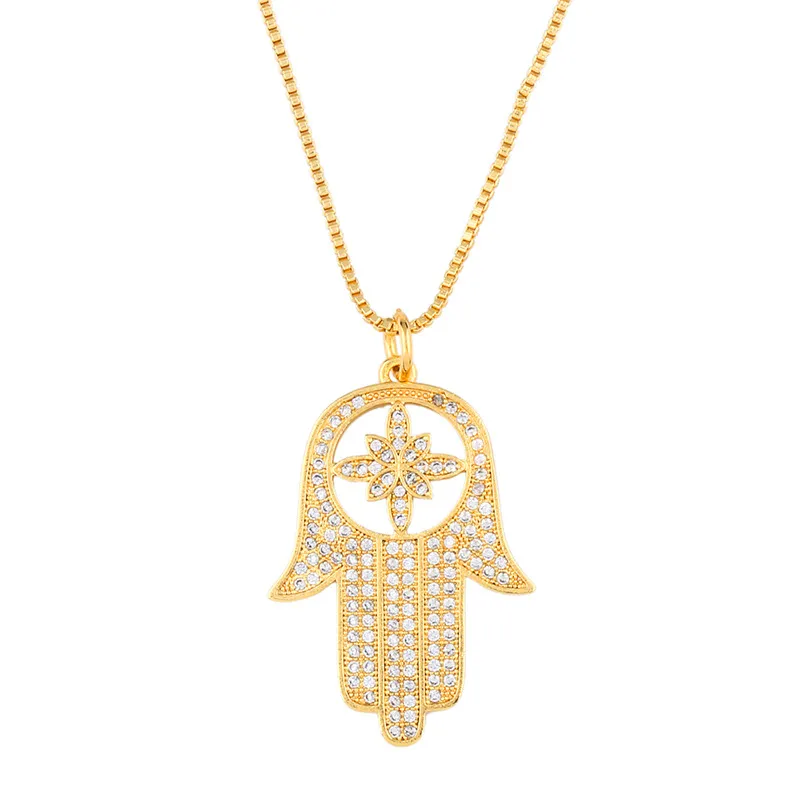 Collar con colgante de mal de ojo, circonita cúbica colorida, collares de moda para mujeres y niñas, gargantilla chapada en oro con circonita cúbica_voghion.com