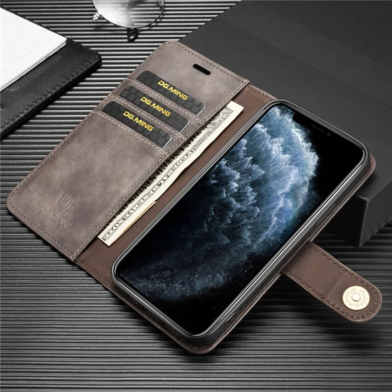 Detachable Magnetic Leather Phone Case for IPhone 15 12 13 11 14 Pro Max XS XR X SE 2022 8 7 Plus Wallet Card Holder_voghion.com