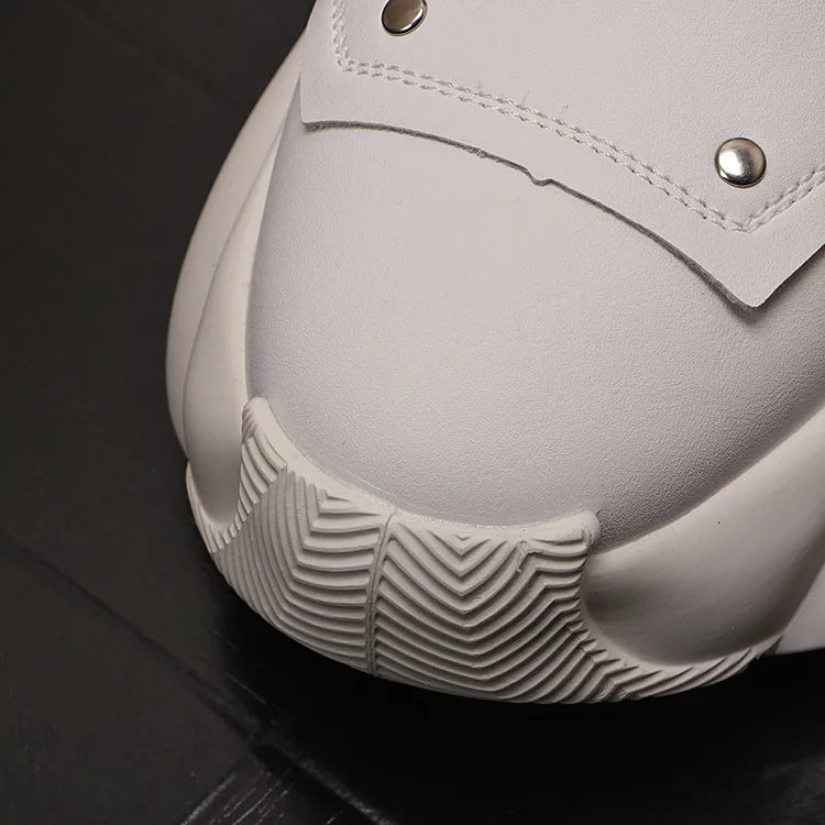 High Top Chunky Sneaker Men Air Cushion Fashion Casual Genuine Leather Cowhide Height Increased Platform Shoes_voghion.com