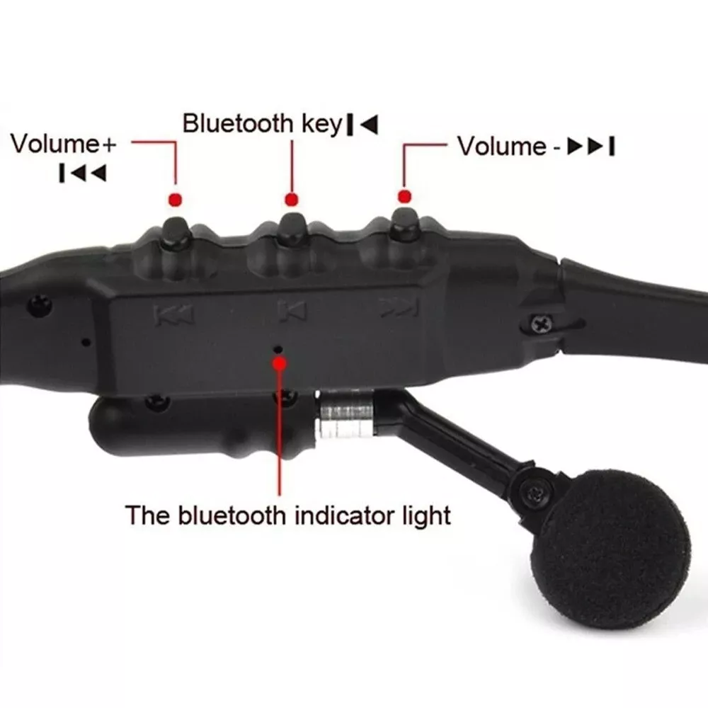 Cuffie stereo sportive Bluetooth wireless per ciclismo, occhiali da sole 5.0, telefono_voghion.com