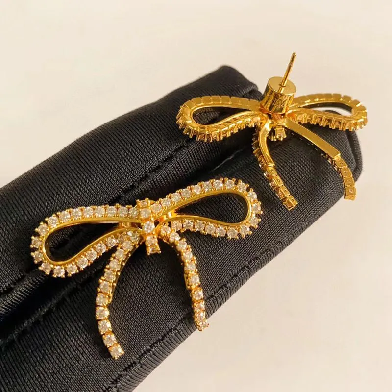 Paris B Brand Bowknot designer necklace for women gold geometry woman sweet bow knot chain choker shine nature diamond_ipsvogv.com