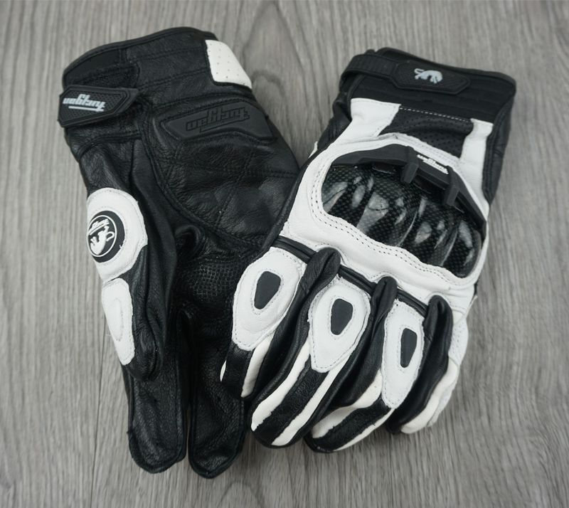 Guantes de cuero para motocicleta Furygan AFS6 de fibra de carbono para carreras, anticaídas, transpirables y antideslizantes, cortos._voghion.com