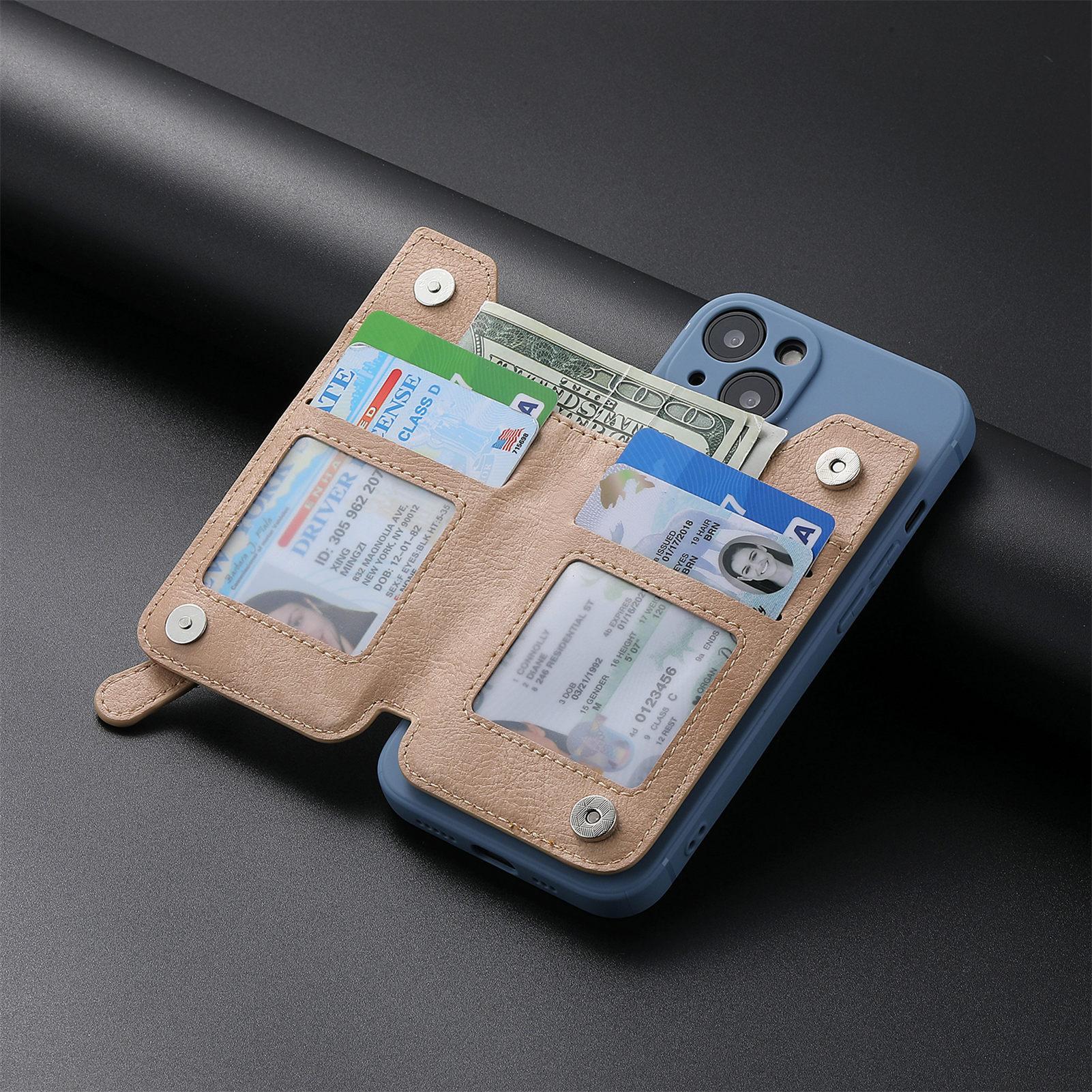 Mobile Phone Card Bag, Card Sleeve, Left And Right Flap, Multi-insert Card Holder, Mobile Phone Bag, Creative Personality, Back Sticker Card Bag_voghion.com
