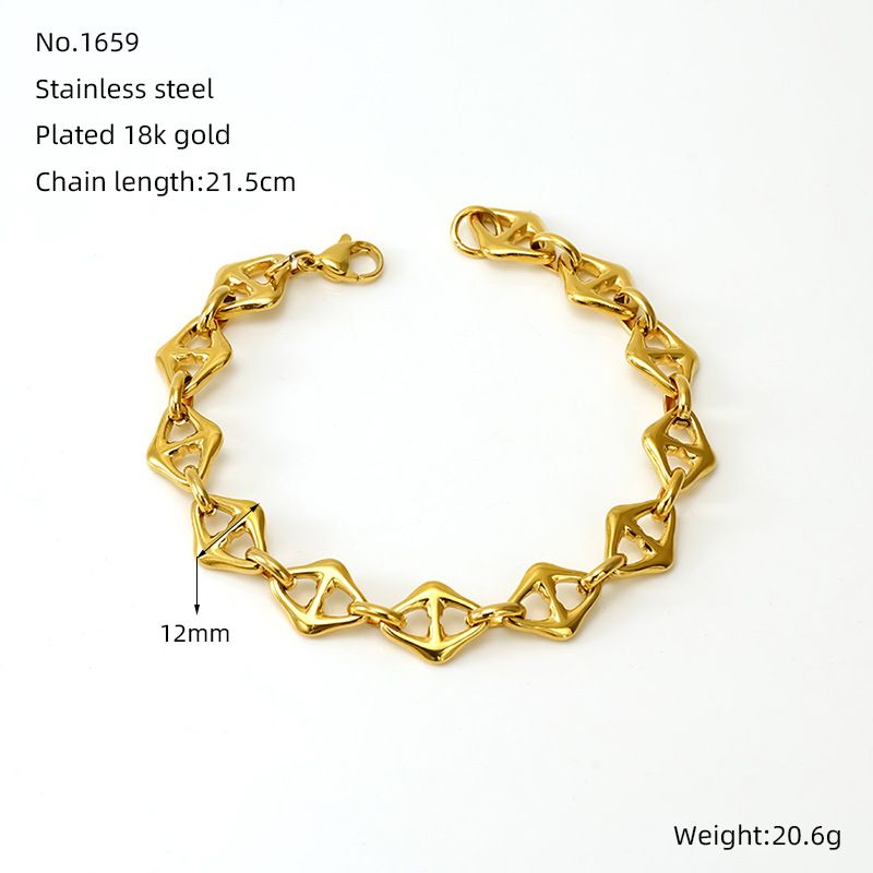 Eenvoudige stijl effen kleur 304 roestvrijstalen armbanden in bulk_voghion.com