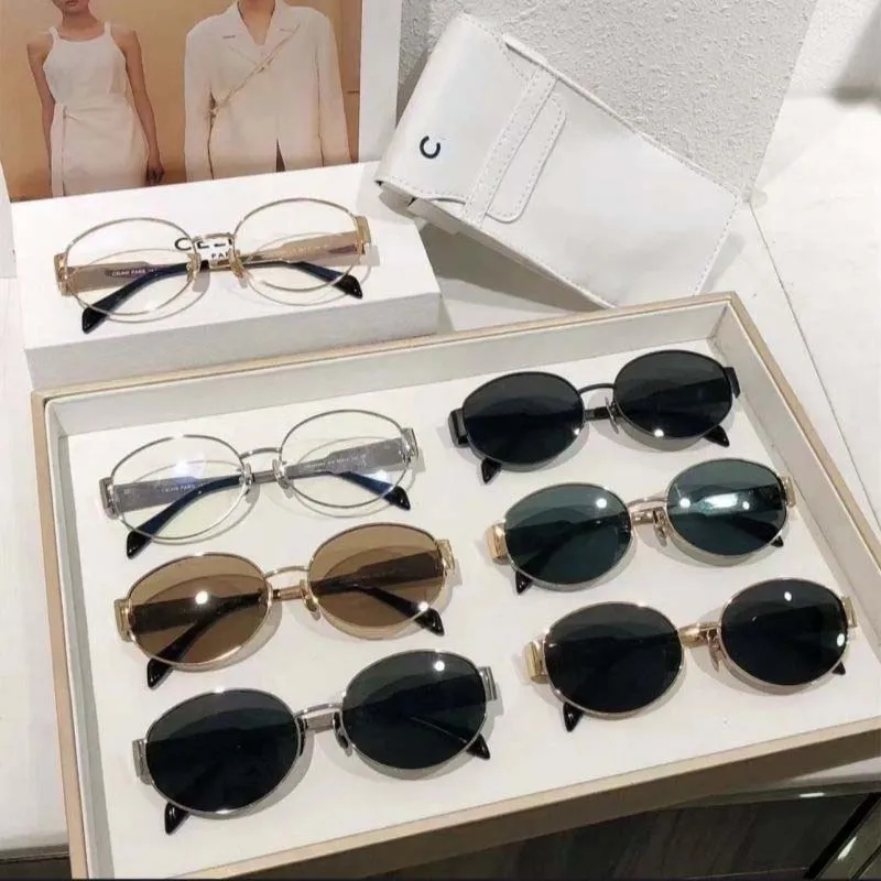 Designer solglasögon ovala originalglasögon PC-bågar mode klassiska damspeglar för kvinnor och män glasögon utomhus_voghion.com