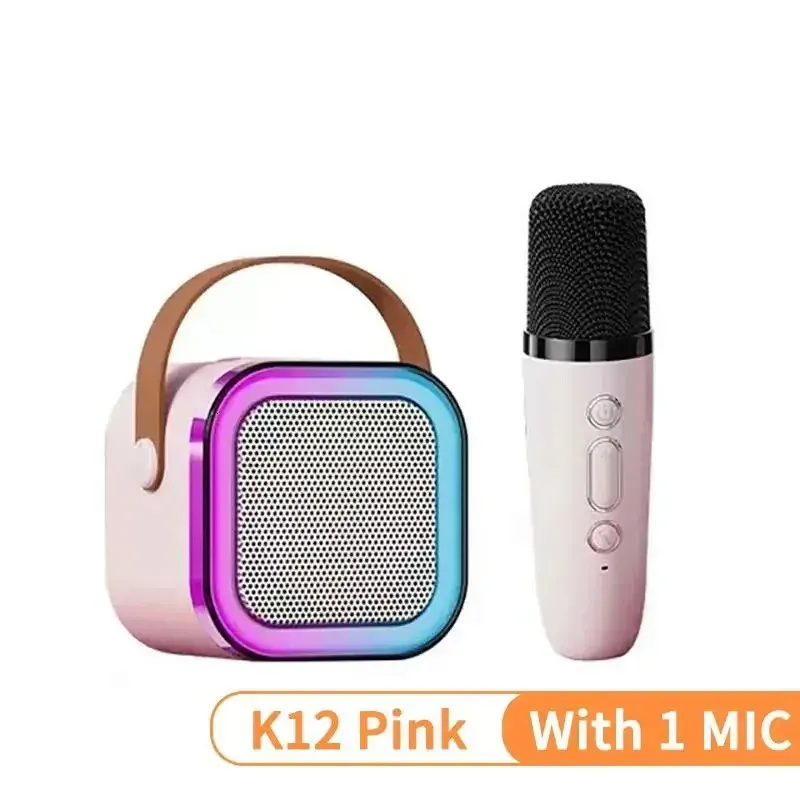 K12 Karaoke Hine With 1-2 Wireless Microphones Portable 5.3 PA Bluetooth Speaker System RGB Lights Audio Home KTV Gifts_voghion.com