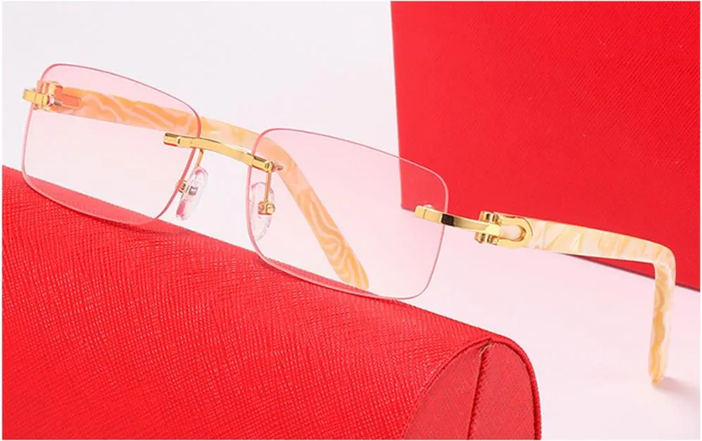 Nuovo stile di moda in legno corno di bufalo stile 00520 occhiali da sole di colore misto in lega di titanio con montatura miopia uomo donna di alta qualità UV400_voghion.com