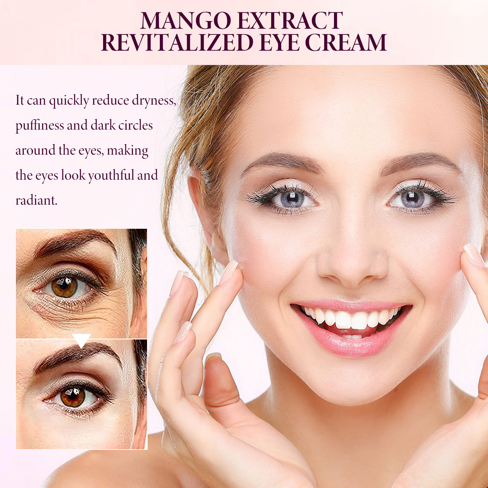 EELHOE Mango Eye Cream Reduces Fine Lines Of Crow's Feet Bags And Gently Nourishes Elasticity And Tightens The Skin Around Eyes_voghion.com
