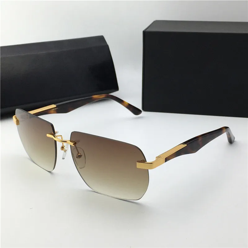 Nuovi occhiali da sole da uomo di design popolari The Artist II montatura in metallo poligonale senza montatura occhiali da vista alla moda stile vintage di alta qualità_voghion.com