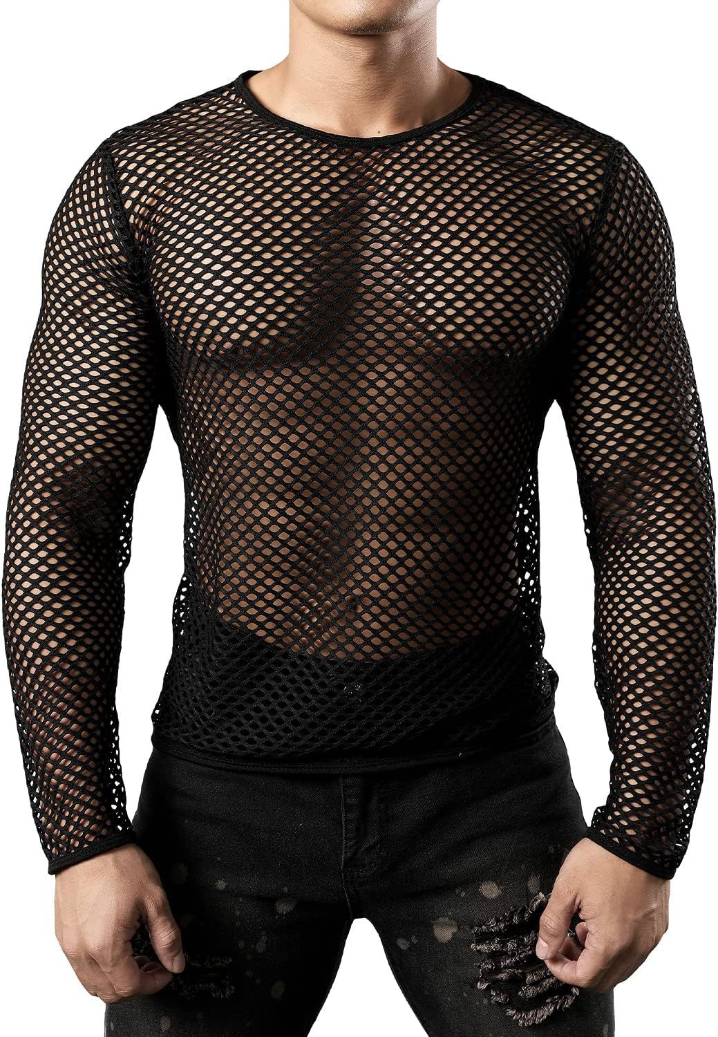 Nuovo pullover estivo con scollo rotondo traforato, top a maniche lunghe, felpa con cappuccio oversize larga e traspirante in rete da pesca, da uomo_voghion.com