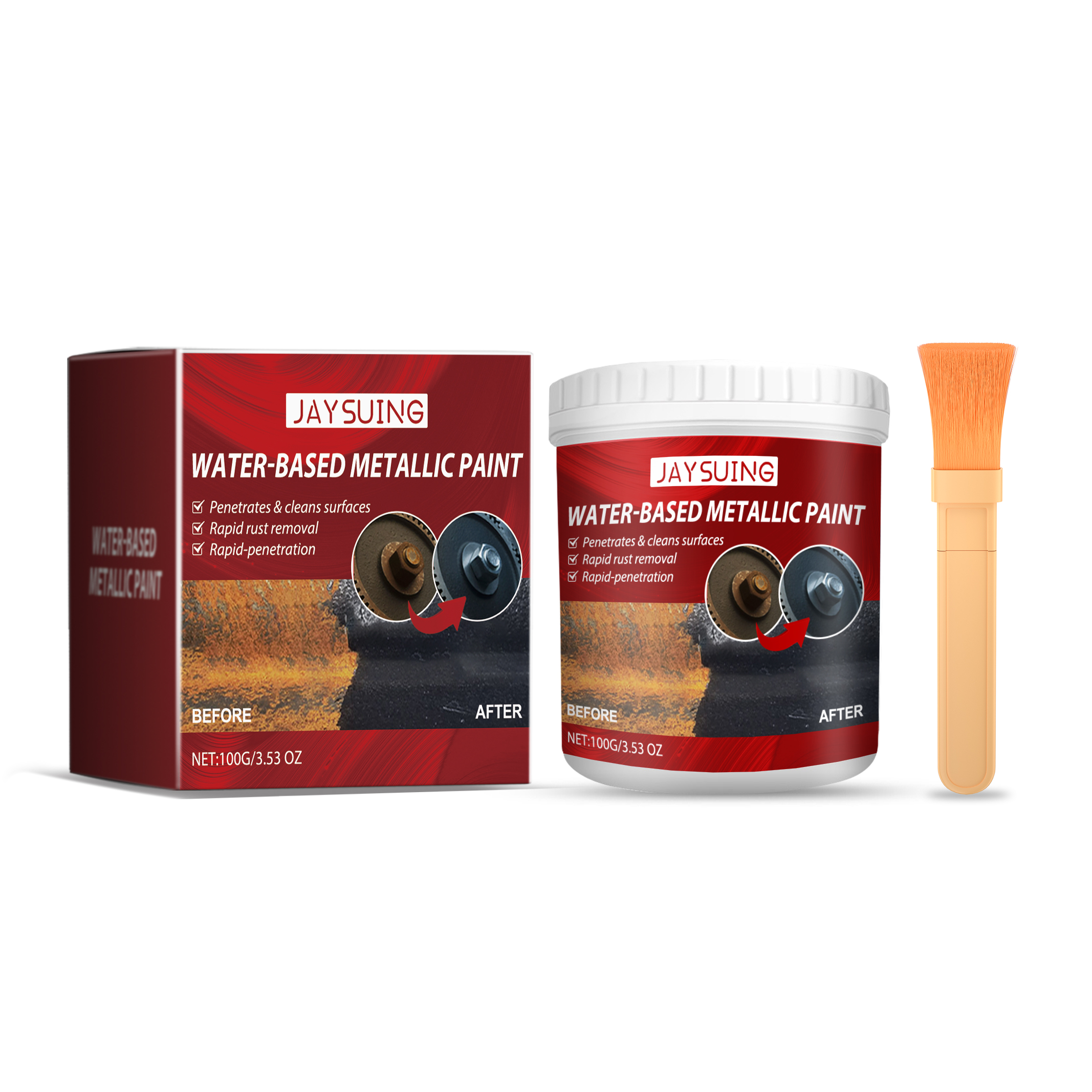 Jaysuing Rust-Free Primer (100g) Metal Paint Anti-Rust Radiator Anti-Corrosion Conversion And Renovation Coating Primer Conversion Agent_voghion.com