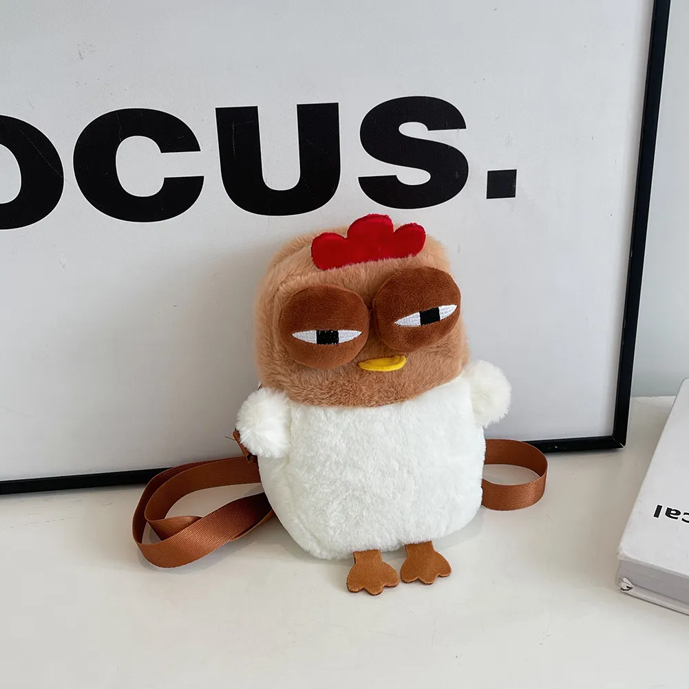 Borsa a tracolla da donna in peluche con tracolla regolabile, stile cartone animato, per viaggi e feste_voghion.com