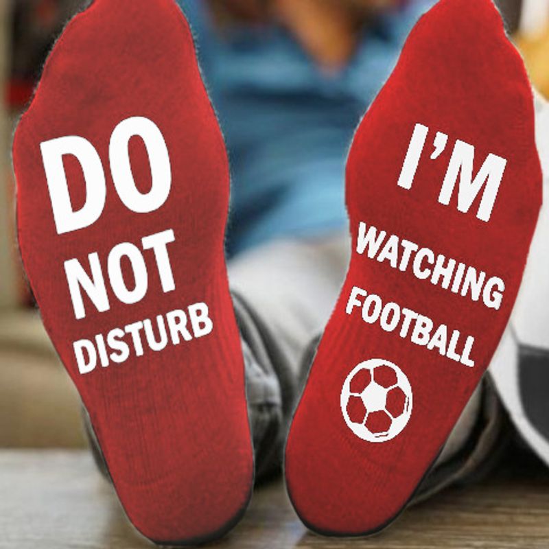 Unisex DO NOT DISTURB WATCHING FOOTBALL Neutrale Socken mit mittlerem Schlauch_voghion.com