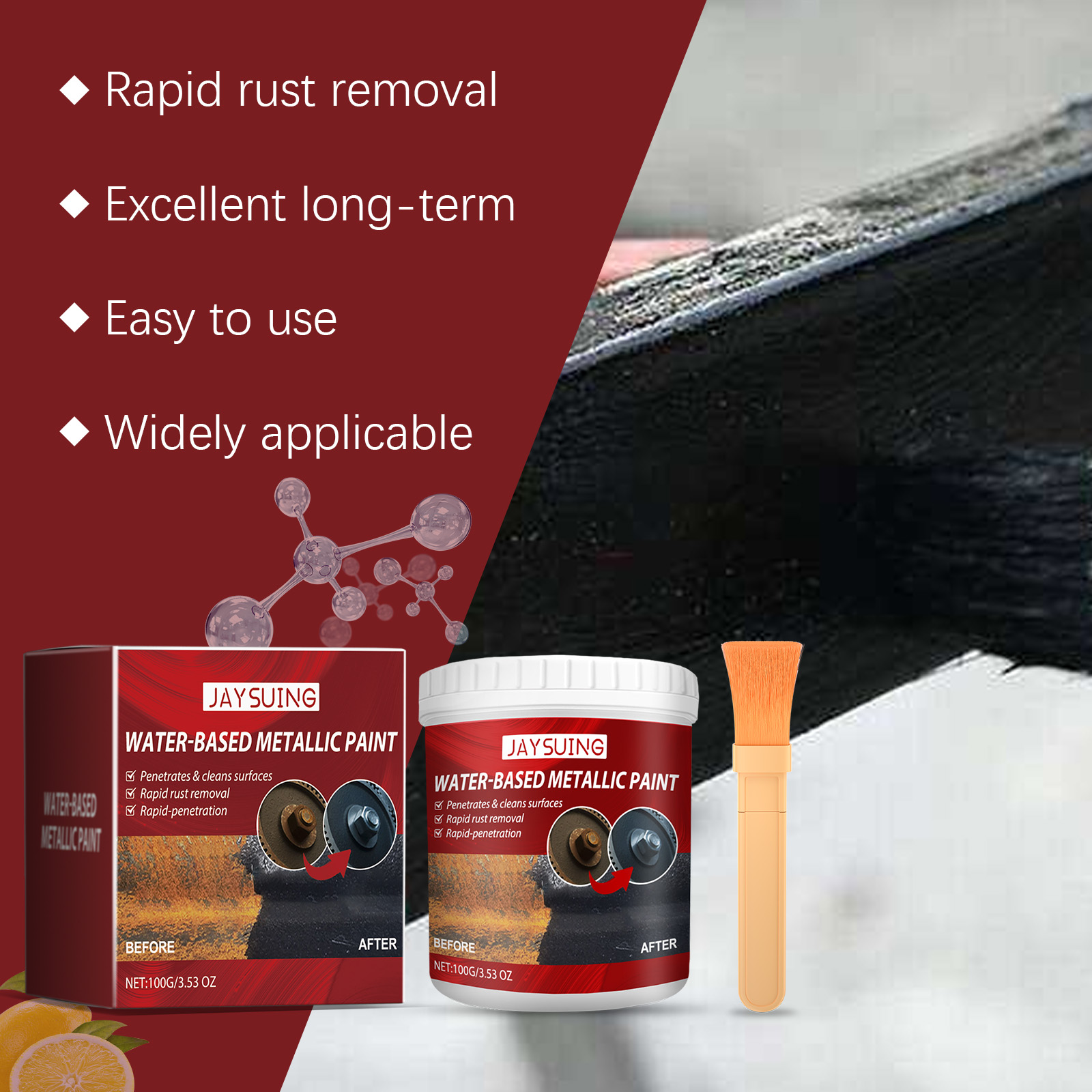 Jaysuing Rust-Free Primer (100g) Metal Paint Anti-Rust Radiator Anti-Corrosion Conversion And Renovation Coating Primer Conversion Agent_voghion.com