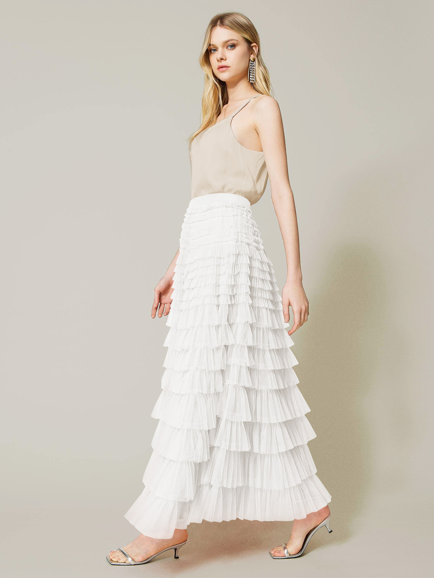Dames rok met hoge taille van tule elegante herfstrok_voghion.com