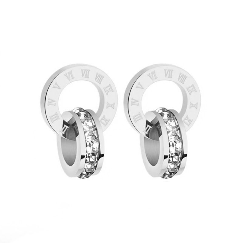 Kleines Design Schlüsselbein Einfaches und vielseitiges römisches Doppelring-Halskettenzubehör aus Titanstahl_voghion.com