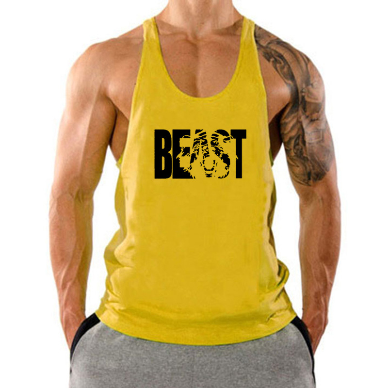 Muscle Doctor Brothers Sommer-Tanktop für Herren, lockere Sportbekleidung, reine Baumwolle, für Lauftraining, Straddle-Racerback_voghion.com