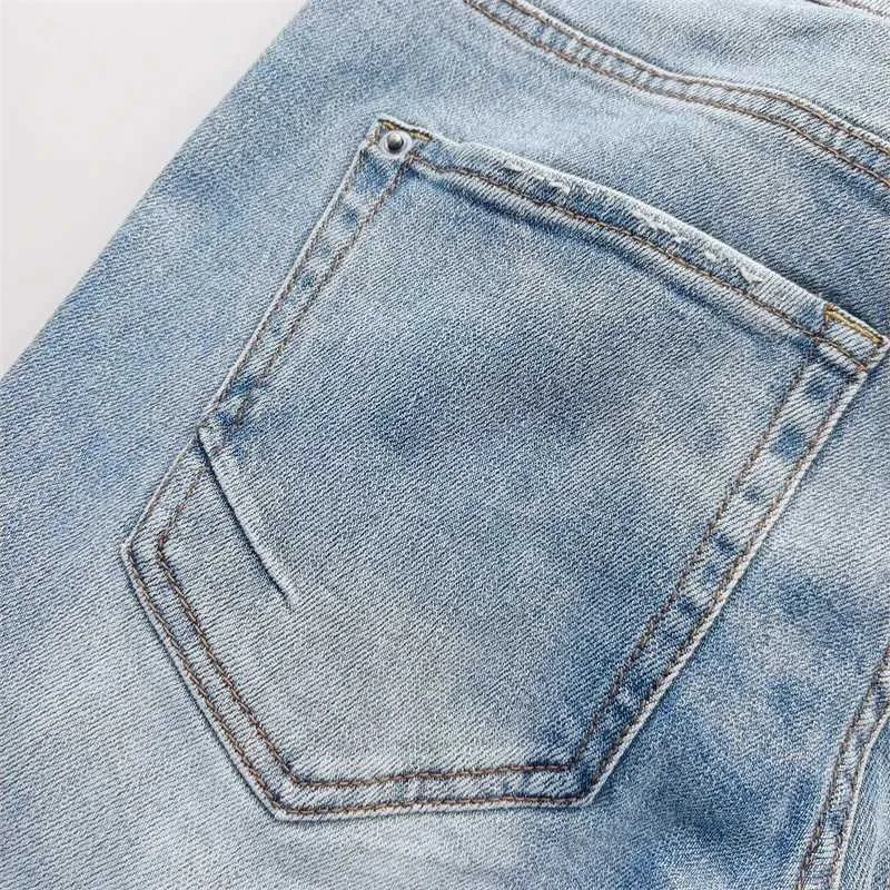 Black Blue Fashion Men KSUBI Cross Jeans Brand High Street Hole Trend Low Rise Skinny Denim Pants Ripped Frayed_mkmklike.com