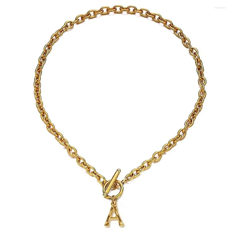 Náhrdelníky s přívěskem MinaMaMa Nerezová ocel Silný řetízek s prvním písmenem Náhrdelník pro ženy Dívky Počáteční choker abeceda_voghion.com